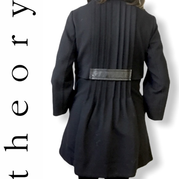 ❤️ Theory Loris W Manning Wool Coat Jacket Black S - Picture 3 of 16